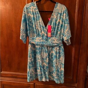 Lilly Pulitzer Blue and Cream Mini Dress